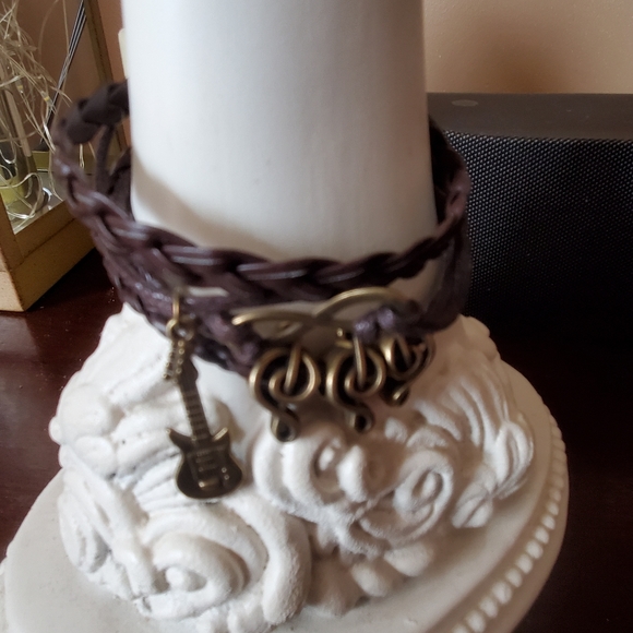 Handmade leather braclet,bracelet, and 💘 🎶 - Picture 1 of 14